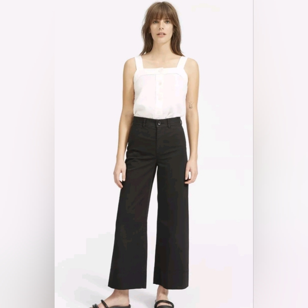 EVERLANE  CROPPED WIDE LEG REGULAR HIGH WAISTED BLACK 16